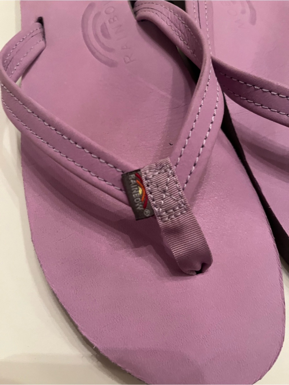 Rainbow Women's Lilac Leather Flip Flops - Picture 3 of 6